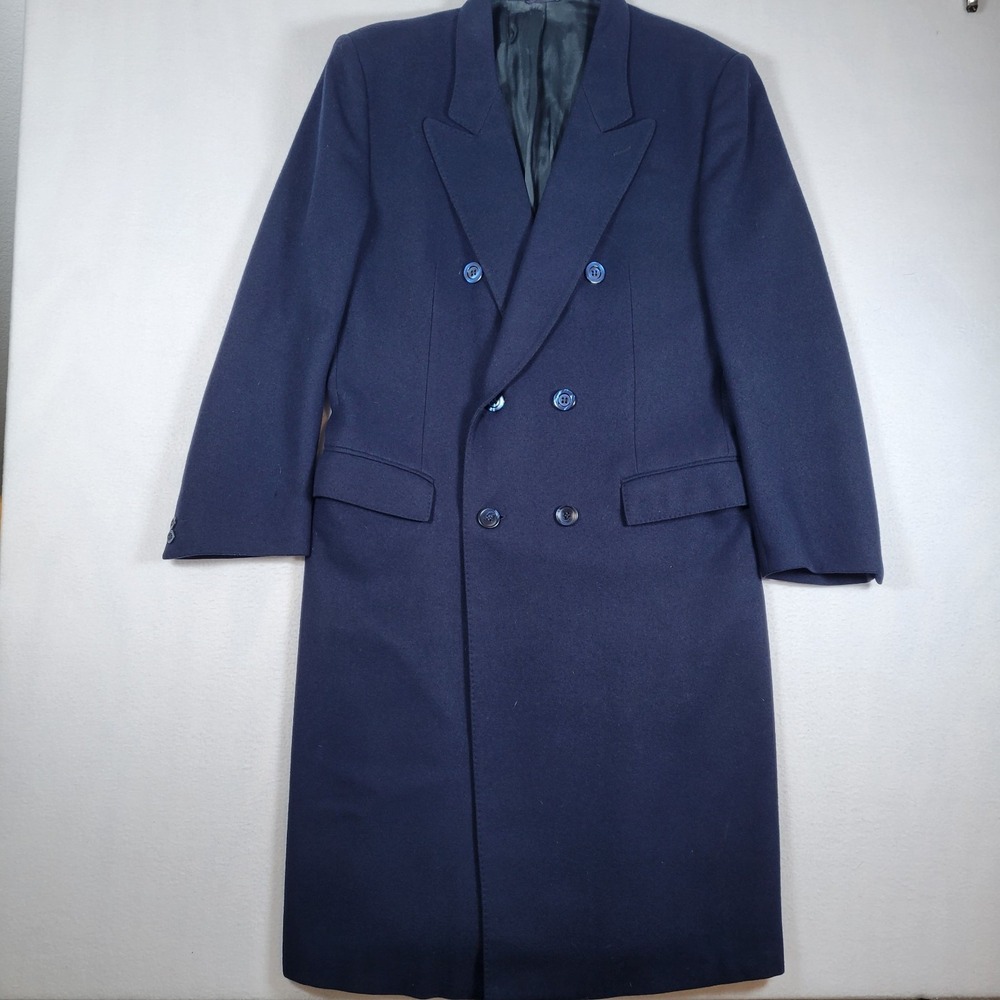Vintage Moessmer Italian Pure Lambswool Long Coat‎ Navy Size 6